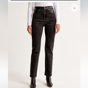 Abercrombie Mixed Fabric Ultra High Rise Ankle Straight Jean SIZE 30 SHORT